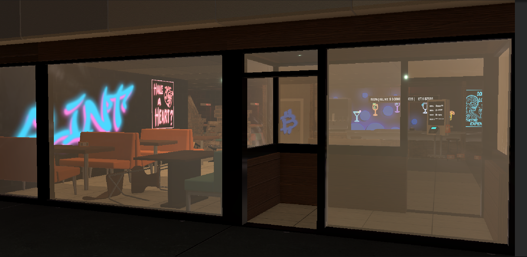 CryptoRun Dive Bar Outside